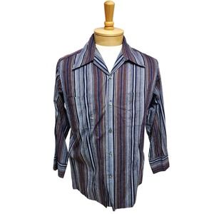 Vintage Capri Collar Rockabilly Long Sleeve Shirt Don Loper L